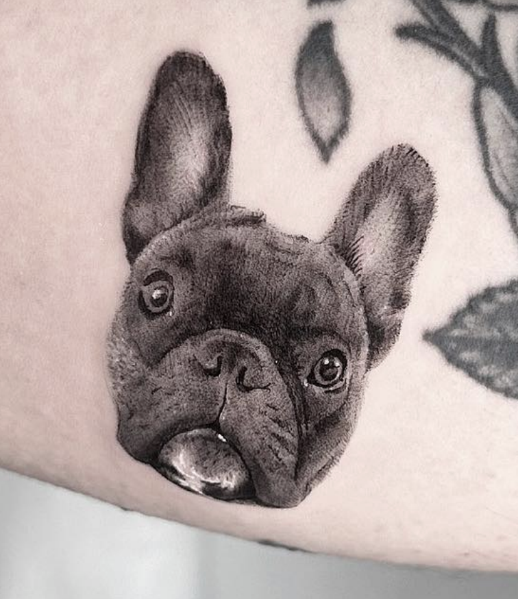 Guest Artist Chicago Tattoo Pet portrait Mini portrait Black work